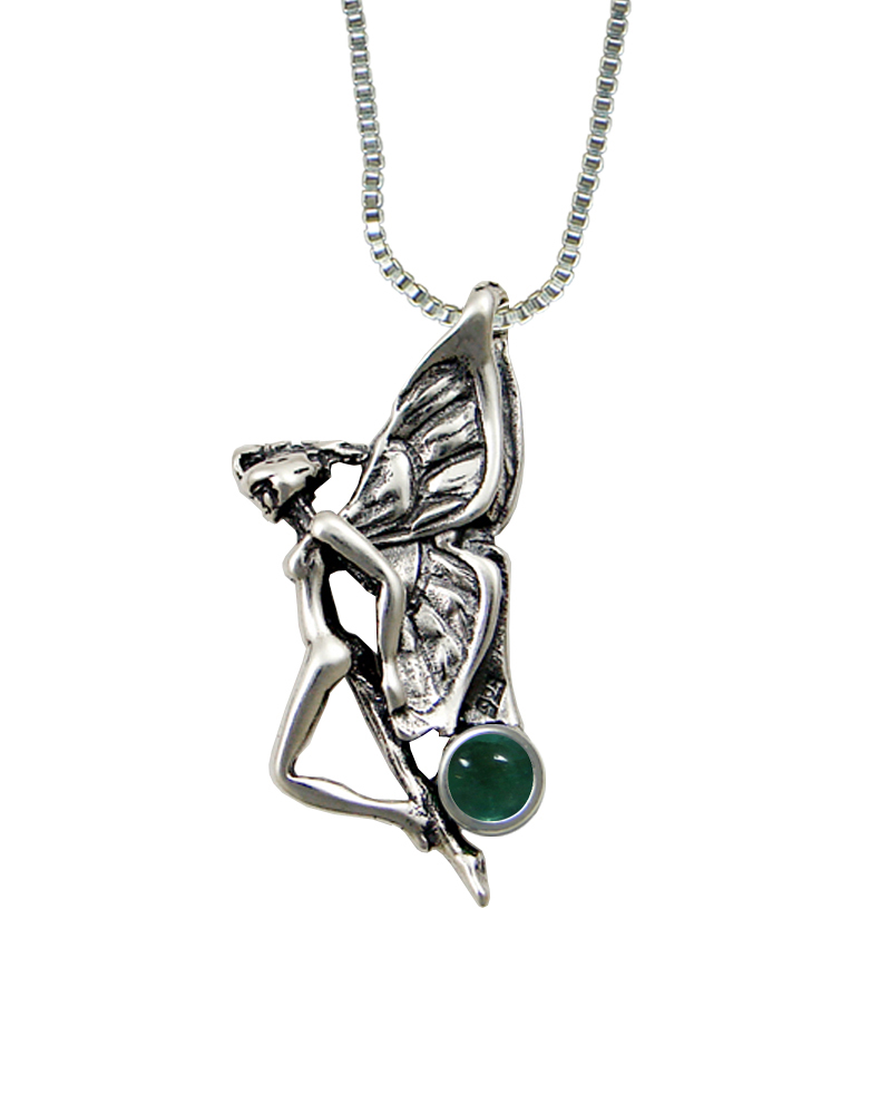 Sterling Silver Fairy of the Summer Sky Pendant With Fluorite